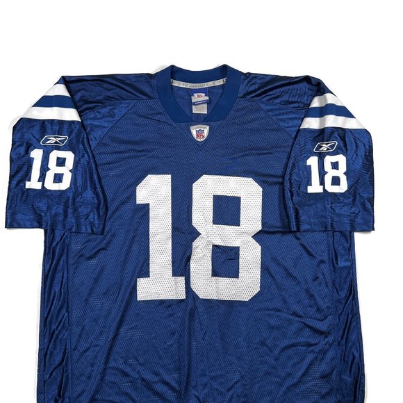 Reebok Indianapolis Colts Peyton Manning Jersey #18 Mens 2XL Blue NFL Football - Picture 6 of 8